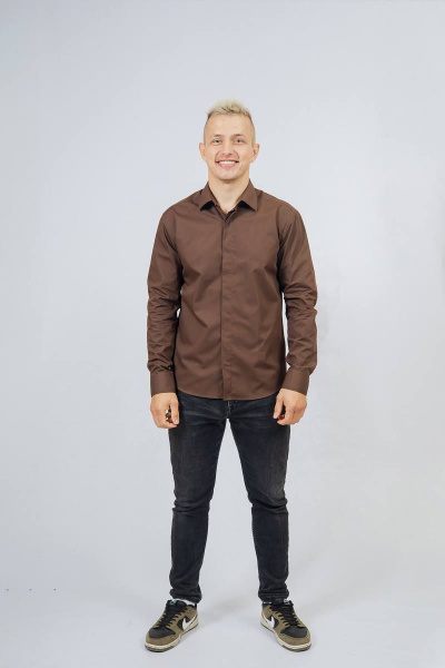 Рубашка Nadex 01-031011/204-23_170-176 темно-коричневый - фото 2