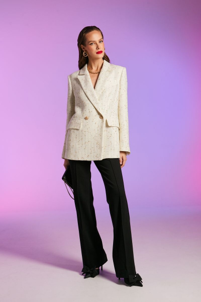 Жакет из рогожки с двубортной застёжкой и карманами DAVYDOV 6349 - фото 3