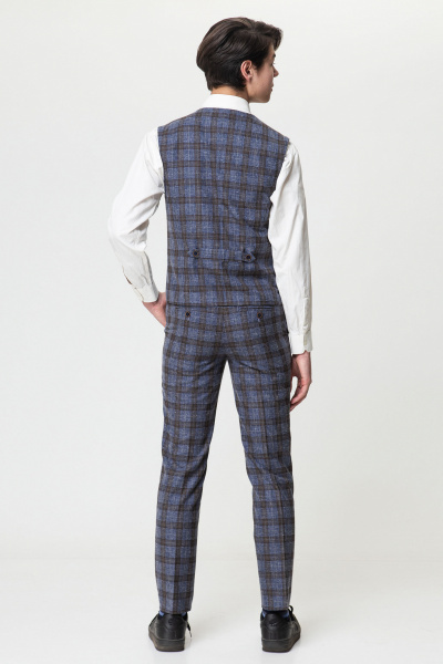 Жилет в стиле деловой одежды из текстиля для мальчика Panda Kids 253138Р-164 Синий - фото 2