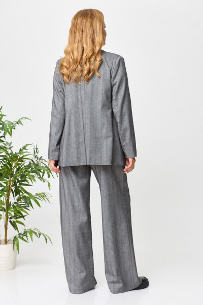 Деловой костюм тройка из вискозы с жакетом и жилетом Anelli 1426 серый - фото 4