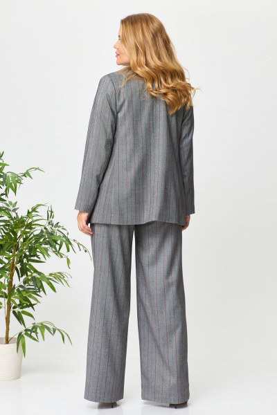 Костюм тройка серый жакет брюки жилет элегантный классика Anelli 1426 серый/полоска - фото 5