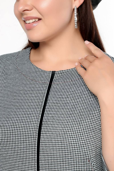 Джемпер трапециевидный на каждый день из трикотажа La rouge 3223 серый-(гусиная-лапка) - фото 5