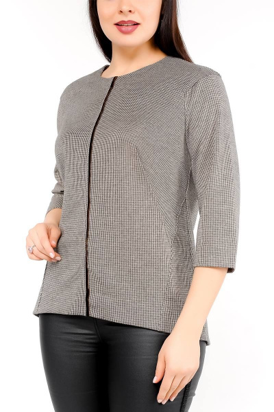 Джемпер трапециевидный из трикотажа на каждый день La rouge 3223 шоколад-(гусиная-лапка) - фото 5