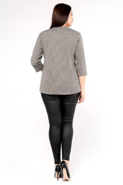 Джемпер трапециевидный из трикотажа на каждый день La rouge 3223 шоколад-(гусиная-лапка) - фото 4