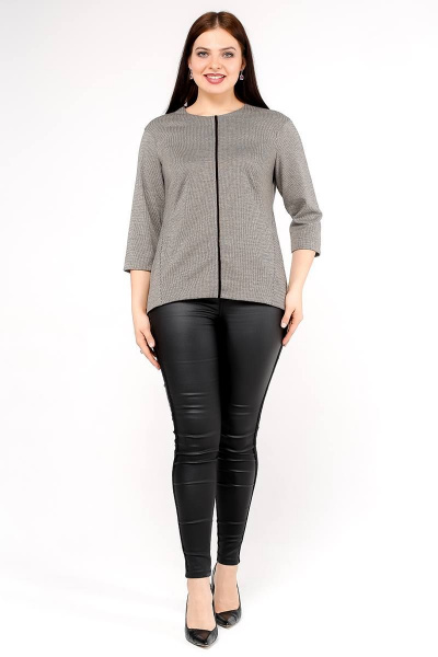 Джемпер трапециевидный из трикотажа на каждый день La rouge 3223 шоколад-(гусиная-лапка) - фото 2