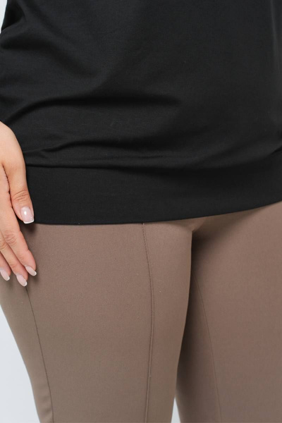 Джемпер из вискозы с поясом и свободным силуэтом La rouge 3297 черный - фото 6