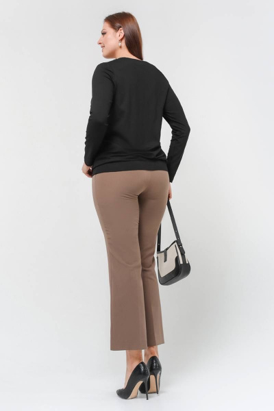 Джемпер из вискозы с поясом и свободным силуэтом La rouge 3297 черный - фото 4