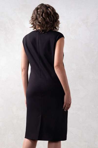 Платье трикотажное черное полуприлегающее без подкладки Avanti 1601-1 - фото 2