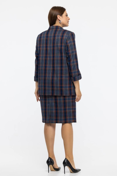 деловой костюм юбка-карандаш и жакет Avila 0948 темно-синий - фото 2