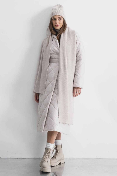 Шапка-бини из шерсти и трикотажа для демисезона MURMUR 15009 белый песок - фото 2