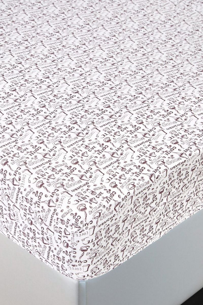 Простыня трикотажная из хлопка на резинке 200x200 АРТПОСТЕЛЬ 256 эспрессо_светлый - фото 1