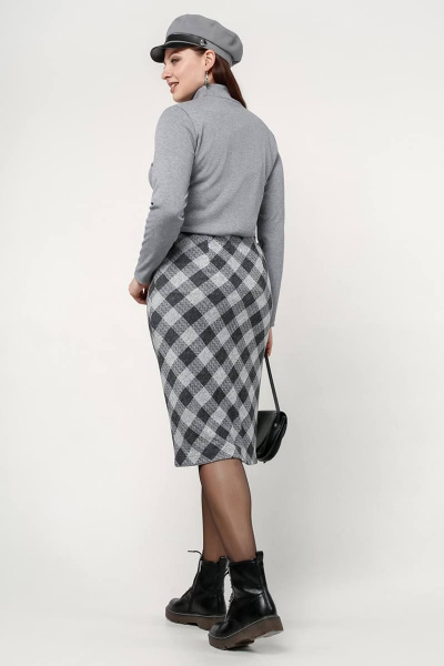 Классическая женская водолазка с воротником-стойкой из лапши La rouge 3891 светло-серый - фото 4