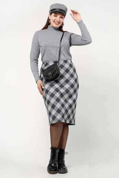 Классическая женская водолазка с воротником-стойкой из лапши La rouge 3891 светло-серый - фото 2