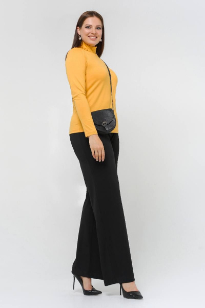 Водолазка из трикотажа и вискозы черного и желтого цветов La rouge 3895 золото - фото 3