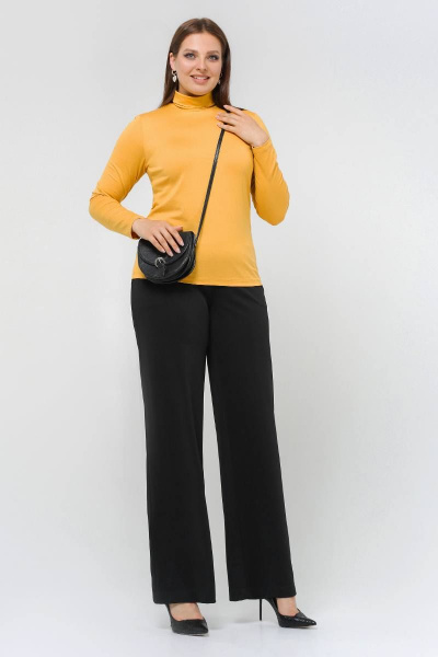 Водолазка из трикотажа и вискозы черного и желтого цветов La rouge 3895 золото - фото 2