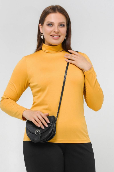 Водолазка из трикотажа и вискозы черного и желтого цветов La rouge 3895 золото - фото 1