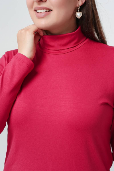 Релаксационная водолазка из вискозы с воротником-стойкой La rouge 3895 малина - фото 5