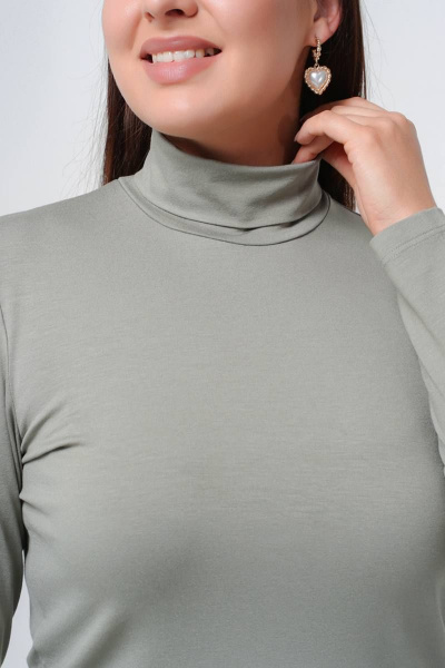 Плавная женская водолазка из трикотажа и вискозы La rouge 3895 хаки - фото 5