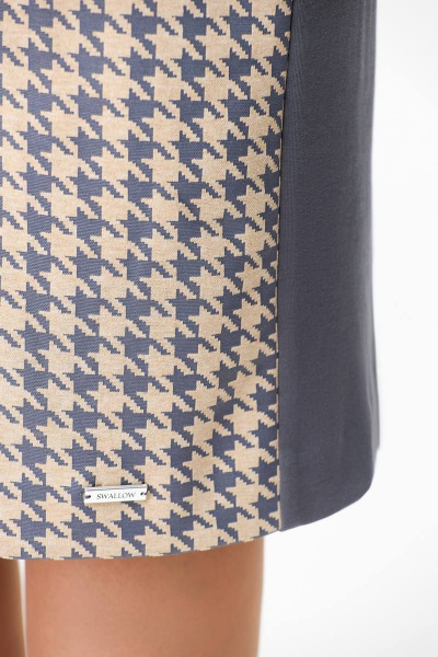 Платье приталенное из трикотажа с карманами и разрезом Swallow 700 - фото 13