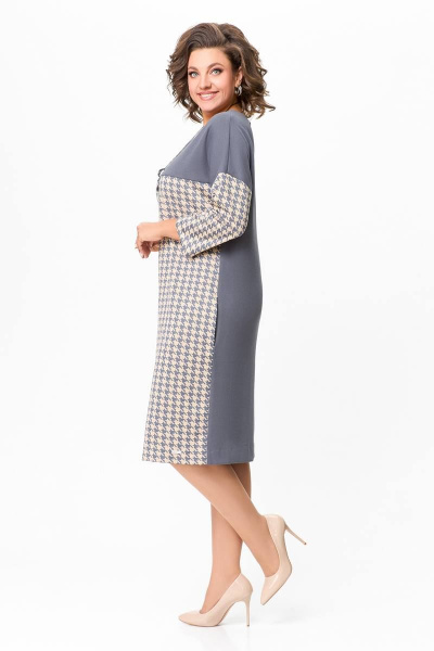 Платье приталенное из трикотажа с карманами и разрезом Swallow 700 - фото 6