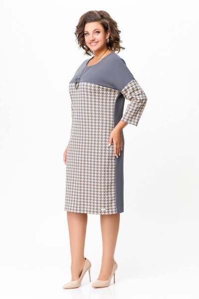 Платье приталенное из трикотажа с карманами и разрезом Swallow 700 - фото 5