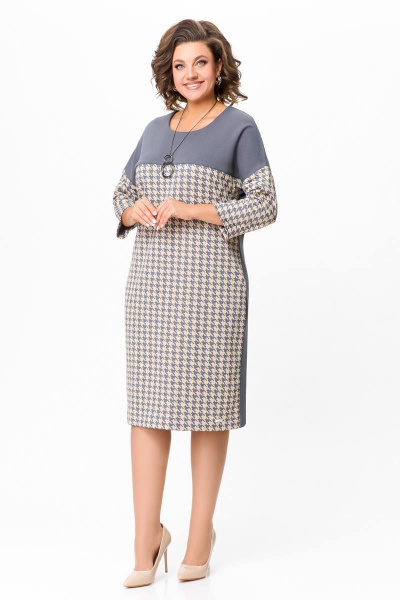 Платье приталенное из трикотажа с карманами и разрезом Swallow 700 - фото 4