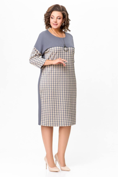 Платье приталенное из трикотажа с карманами и разрезом Swallow 700 - фото 3