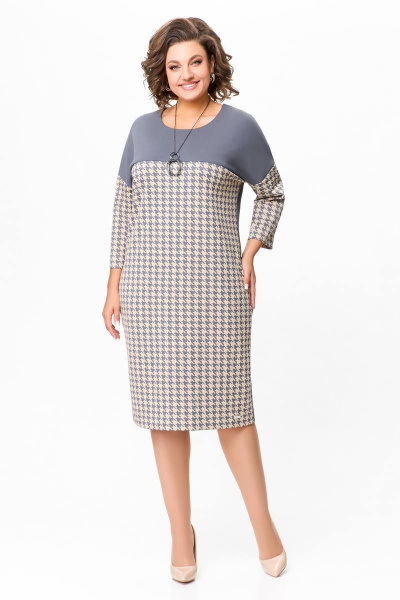 Платье приталенное из трикотажа с карманами и разрезом Swallow 700 - фото 2