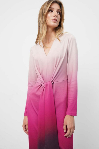 Демисезонное платье с оригинальным поясом и без подкладки Art Ribbon M3946P - фото 4