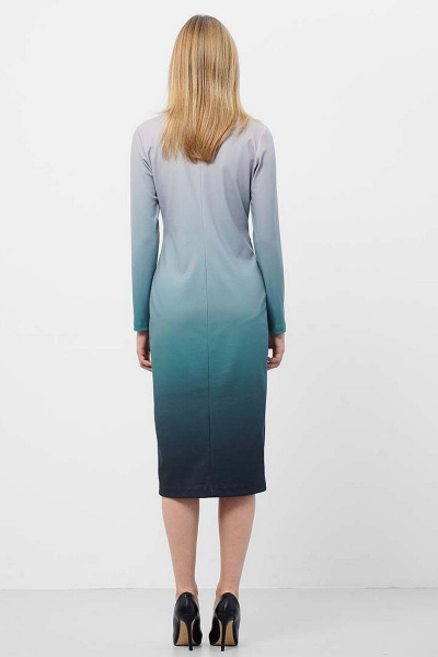 Демисезонное платье с поясом и ассиметричным передом Art Ribbon M3946P_1 - фото 5