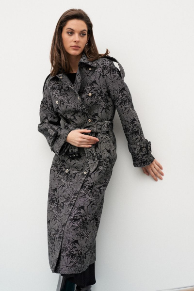 Демисезонное пальто-тренч с погонами и поясом C. of PAPAYA NEW 1611 - фото 4