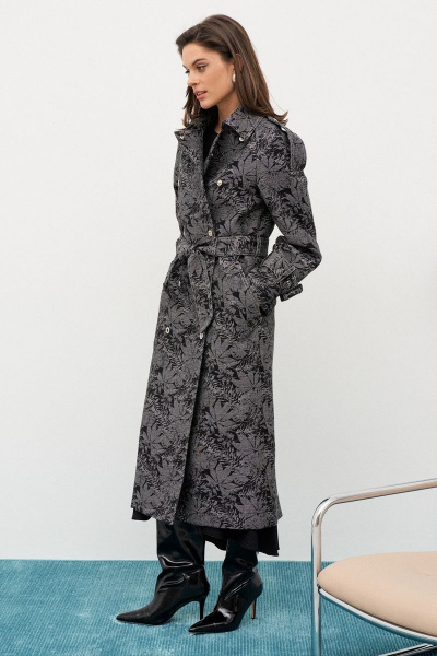 Демисезонное пальто-тренч с погонами и поясом C. of PAPAYA NEW 1611 - фото 3