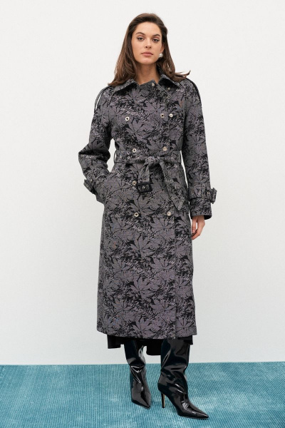 Демисезонное пальто-тренч с погонами и поясом C. of PAPAYA NEW 1611 - фото 1