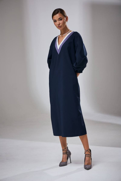 Платье демисезонное прямое с рукавом реглан и карманами Kaloris 2042 - фото 2