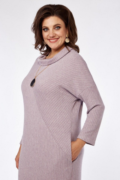 Демисезонное платье с подрезом и рукавами со спущенной линией плеч Matini 3.1656/1 лаванда - фото 11