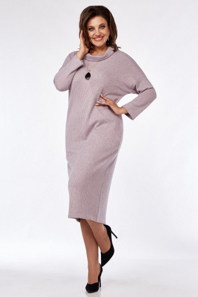 Демисезонное платье с подрезом и рукавами со спущенной линией плеч Matini 3.1656/1 лаванда - фото 6