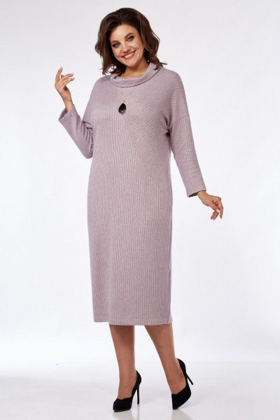 Демисезонное платье с подрезом и рукавами со спущенной линией плеч Matini 3.1656/1 лаванда - фото 2