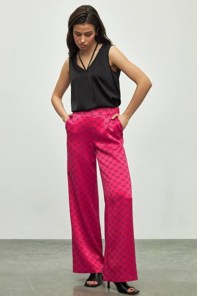 Брюки широкие с завышенной талией и карманами Femme & Devur 90040 1.32F(164) - фото 1