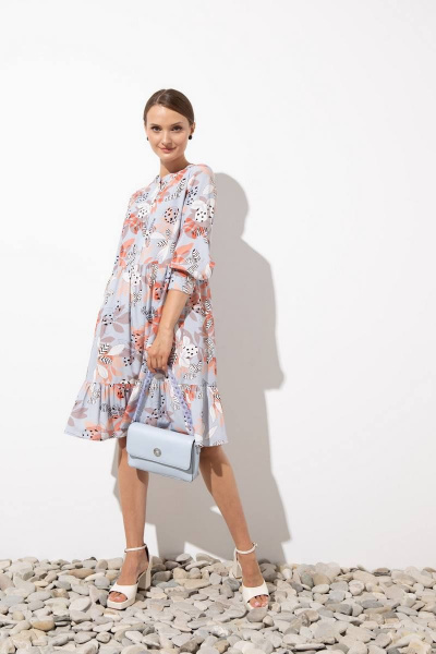 Летнее свободное платье из вискозы с ярусными сборками Femme & Devur 80162 1.32F(170) - фото 2