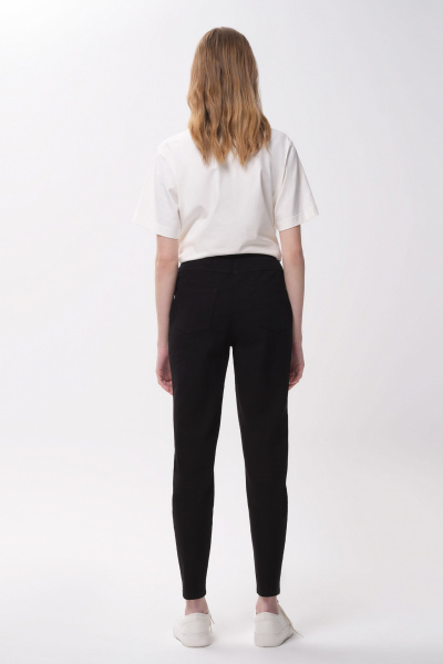 Прямые джинсовые брюки из хлопка с застежкой на тесьму Панда 141560w черный - фото 2