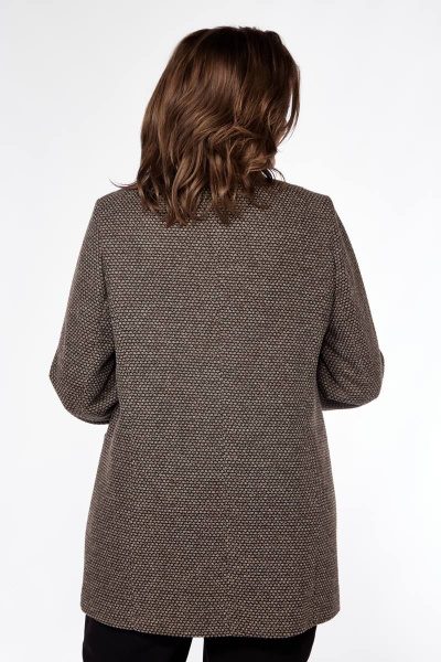 Жакет на пуговицах из шерстяного текстиля с рельефами Магия Стиля М-5005/1 коричневый - фото 3