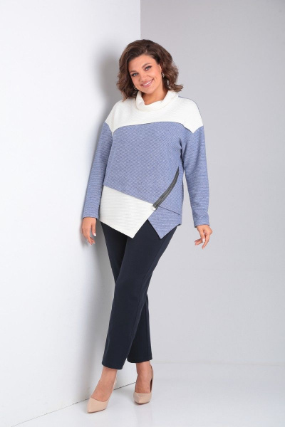 Трикотажное платье с нагрудными карманами и шлицей Tensi 365 - фото 1