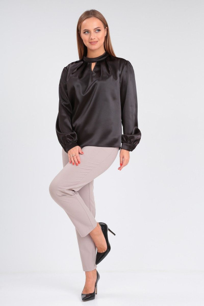 Блуза нарядная из текстиля с капелькой и складками Angelina & Сompany 914 - фото 7