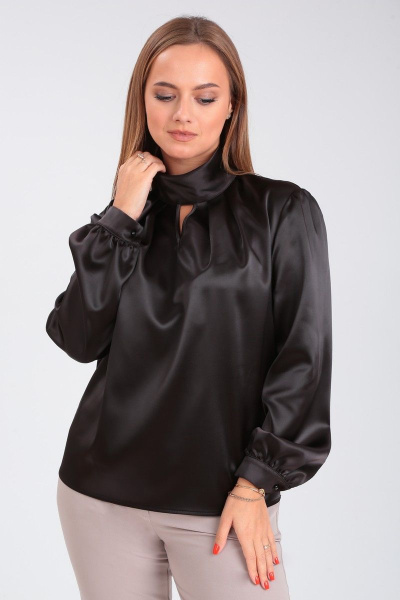 Блуза нарядная из текстиля с капелькой и складками Angelina & Сompany 914 - фото 6