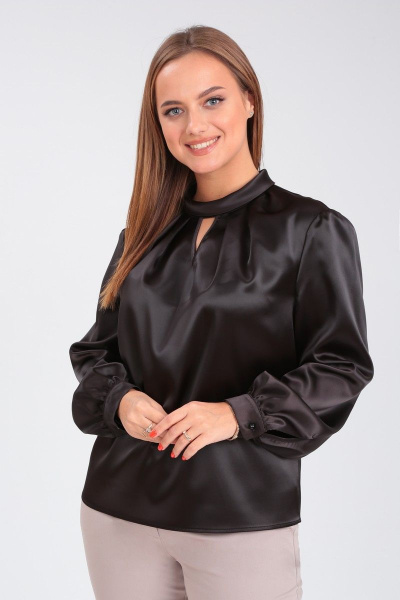 Блуза нарядная из текстиля с капелькой и складками Angelina & Сompany 914 - фото 4