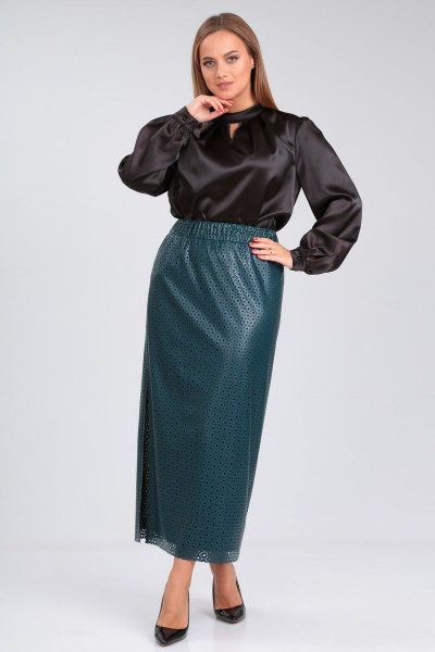 Длина прямая юбка из экокожи с разрезом Angelina & Сo 919 - фото 6
