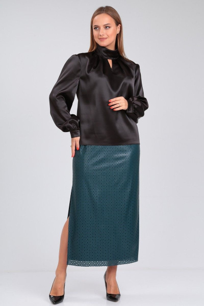 Длина прямая юбка из экокожи с разрезом Angelina & Сo 919 - фото 5
