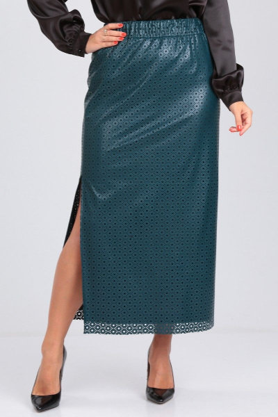 Длина прямая юбка из экокожи с разрезом Angelina & Сo 919 - фото 4