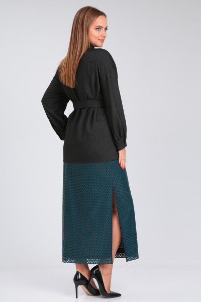 Длина прямая юбка из экокожи с разрезом Angelina & Сo 919 - фото 2