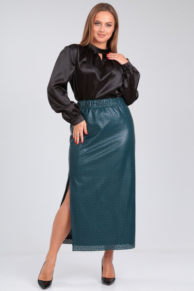 Длина прямая юбка из экокожи с разрезом Angelina & Сo 919 - фото 1